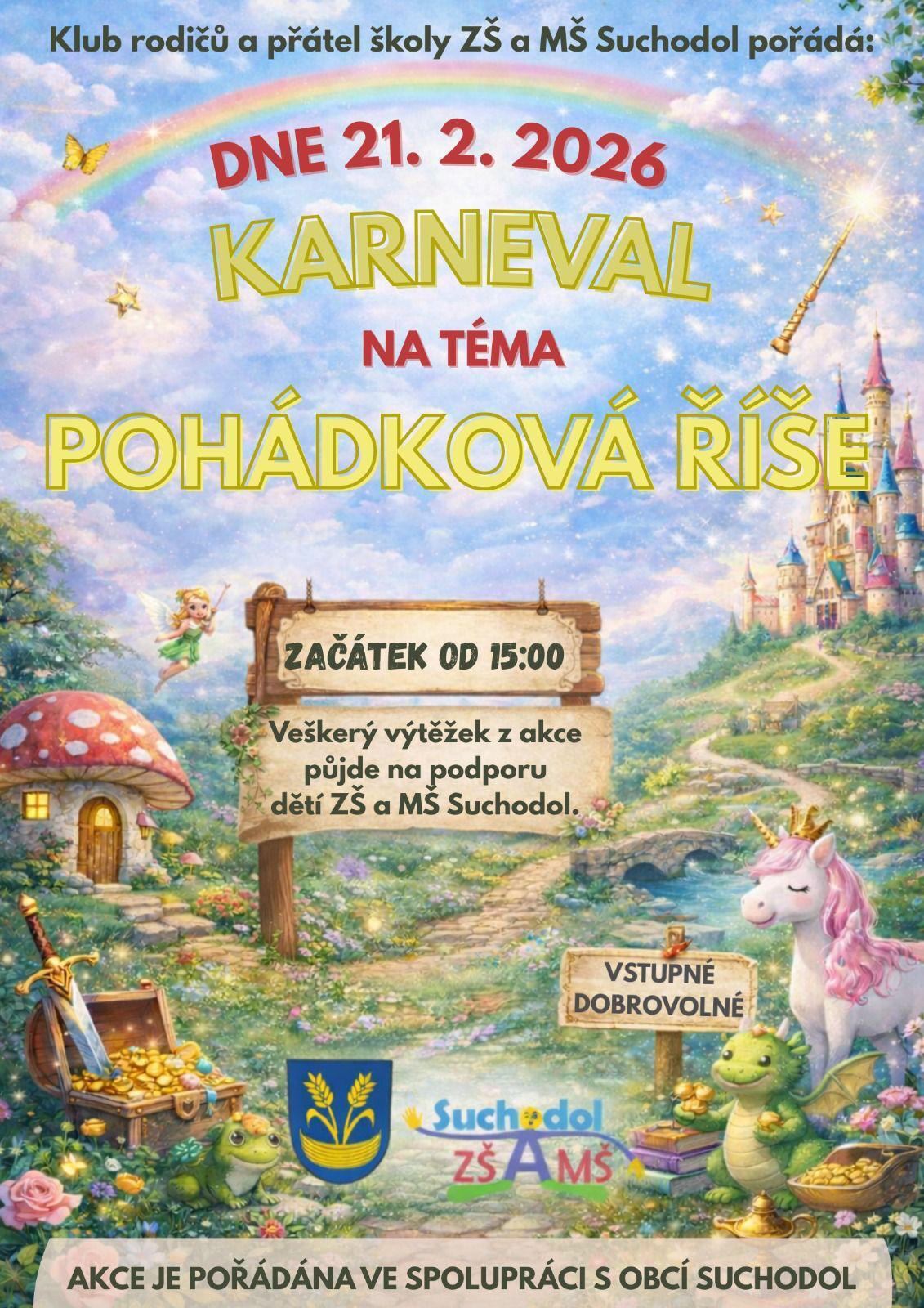 Dětský karneval 21.2.2026 pozvánka na akci pro děti 